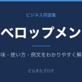 デベロップメントとは？意味と使い方を解説