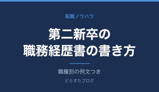第二新卒の職務経歴書の書き方｜例文付き完全ガイド